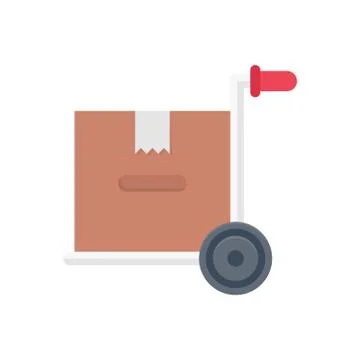 Parcel flat color icon Stock Illustration