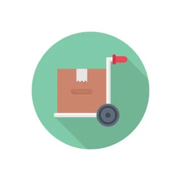 Parcel flat color icon Stock Illustration