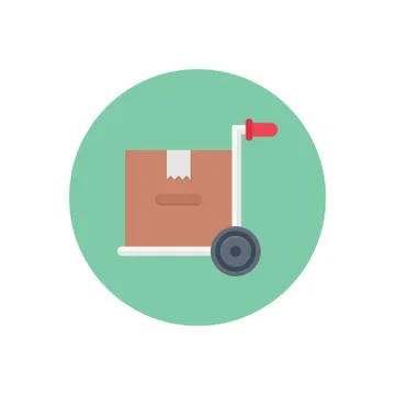 Parcel flat color icon 스톡 일러스트
