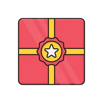 Parcel flat color icon Illustrazione stock