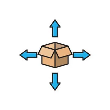 Parcel flat color icon 스톡 일러스트