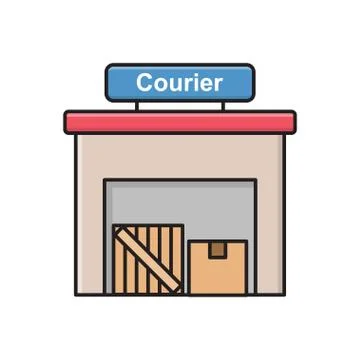 Parcel flat color icon イラスト素材