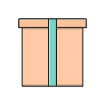 Parcel flat color icon 스톡 일러스트