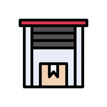 Parcel flat color icon Illustration