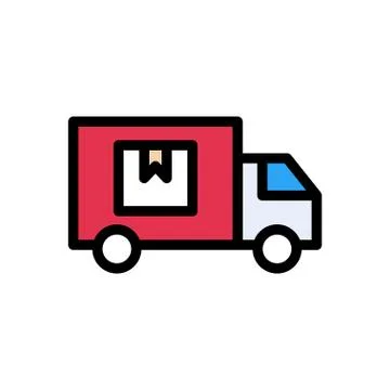 Parcel flat color icon Illustrazione stock