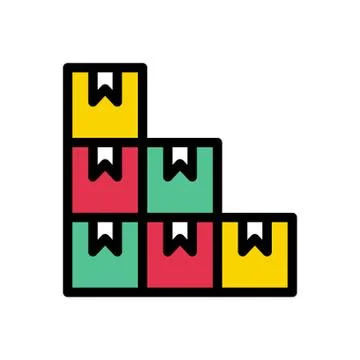 Parcel flat color icon Illustration