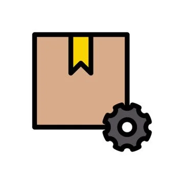 Parcel flat color icon イラスト素材