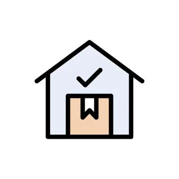 Parcel flat color icon Illustration