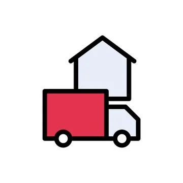 Parcel flat color icon Illustrazione stock