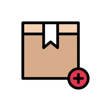 Parcel flat color icon Illustrazione stock