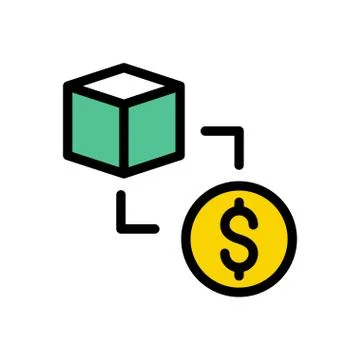 Parcel flat color icon Stock Illustration