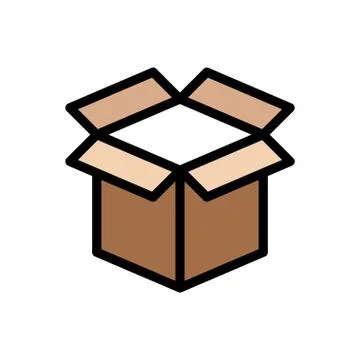 Parcel flat color icon Stock Illustration