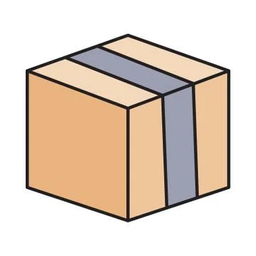 Parcel flat color icon 库存插图