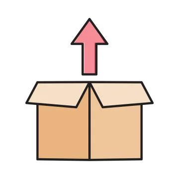 Parcel flat color icon 库存插图