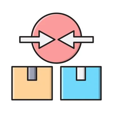 Parcel flat color icon Illustrazione stock