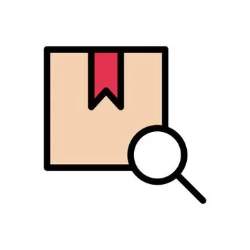 Parcel flat color icon Stock Illustration