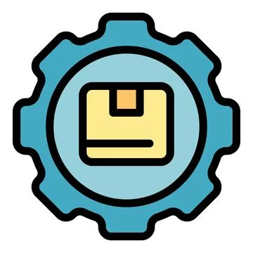 Parcel gear shipping icon vector flat Illustrazione stock