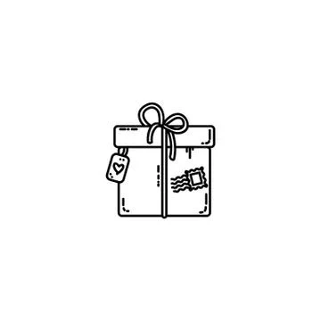 Parcel gift box. Flat isolated icon image Stockillustratie