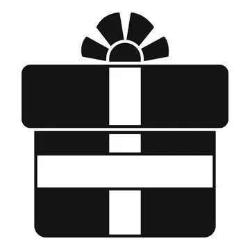 Parcel gift box icon simple vector. Festive item 스톡 일러스트