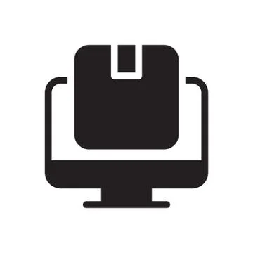 Parcel glyph flat icon Illustrazione stock