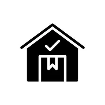 Parcel glyph flat icon Illustrazione stock