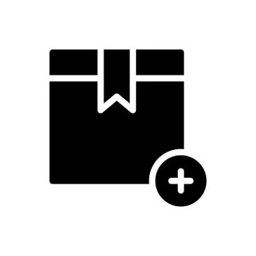 Parcel glyph flat icon 스톡 일러스트