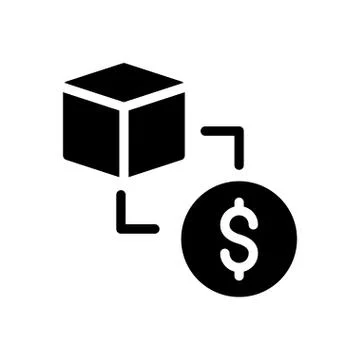 Parcel glyph flat icon Stock Illustration