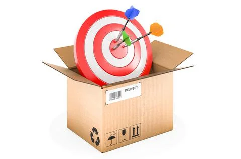 Parcel with goal and arrows, 3D rendering イラスト素材