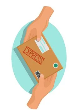 Parcel from hand to hand. Fast delivery. Stock Illustration