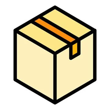 Parcel icon color outline vector Stock Illustration