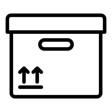 Parcel icon, outline style Stock Illustration