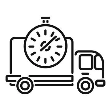 Parcel import express icon outline vector. Delivery truck Stock Illustration