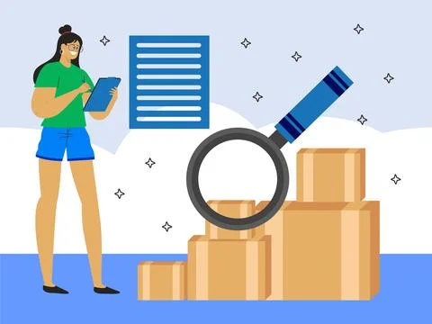 Parcel Inspection Concept Illustration Stock Illustration