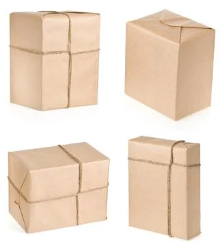 Parcel isolated on white Stock Photos