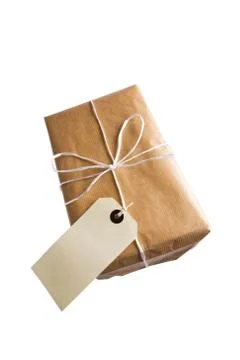 Parcel with label and clipping path Photos