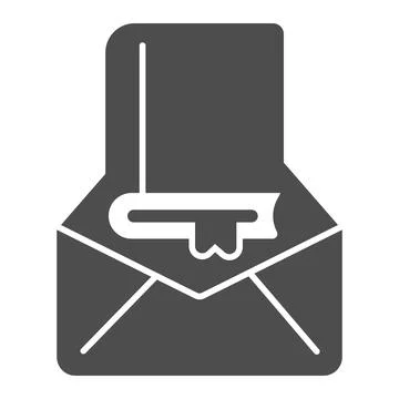 Parcel letter with book solid icon, children book day concept, envelope vector Illustrazione stock