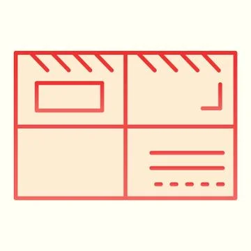 Parcel letter line icon. Postage light weight package. Postal service vector Stock Illustration