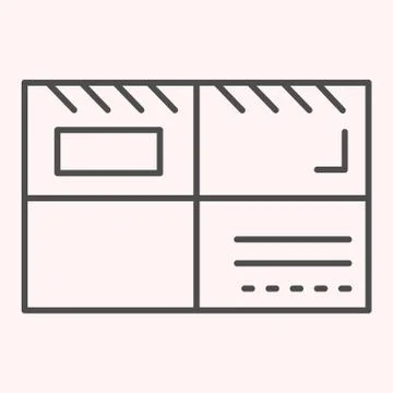 Parcel letter thin line icon. Postage light weight package. Postal service Illustrazione stock