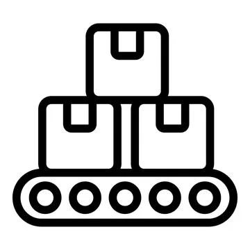 Parcel line load icon outline vector. Container equipment Illustrazione stock