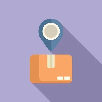Parcel location delivery icon flat vector. Fast shipping Stock Illustration