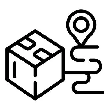 Parcel location icon outline vector. Box delivery Stock Illustration