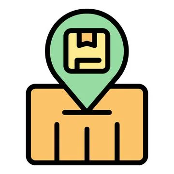 Parcel location icon vector flat 스톡 일러스트
