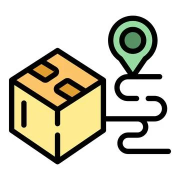 Parcel location icon vector flat Stock Illustration