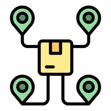 Parcel location icon vector flat Stock Illustration