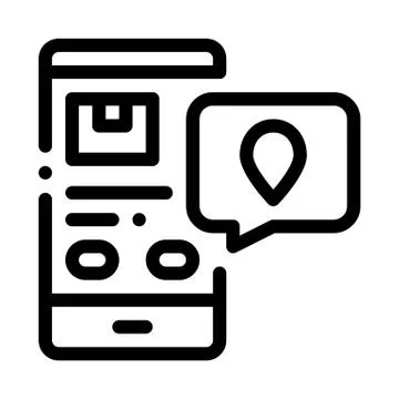 Parcel Location Phone Tracking Postal Transportation Company Icon Vector Stock Illustration