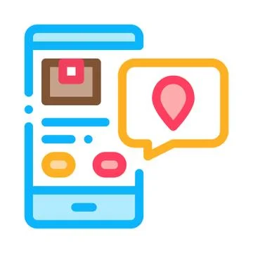 Parcel Location Phone Tracking Postal Transportation Company Icon Vector Stock Illustration