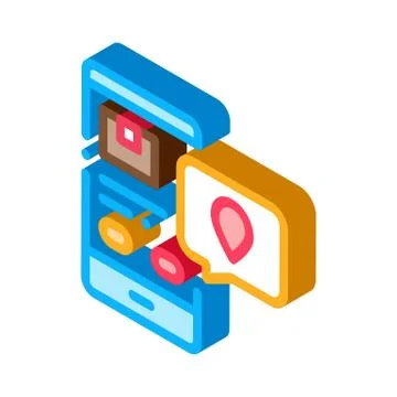 Parcel Location Phone Tracking Postal Transportation Company isometric icon Illustrazione stock