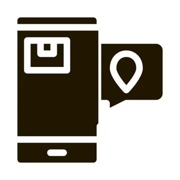 Parcel Location Phone Tracking Postal Transportation Company Icon Vector 스톡 일러스트