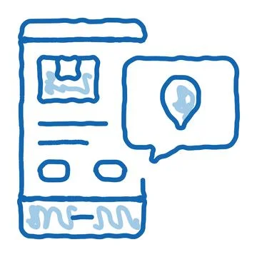 Parcel Location Phone Tracking Postal Transportation Company doodle icon hand Stock Illustration