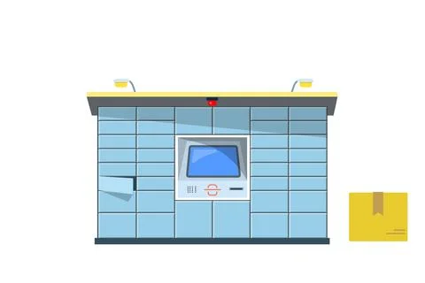 Parcel locker for delivery vector illustration. Stock Illustration